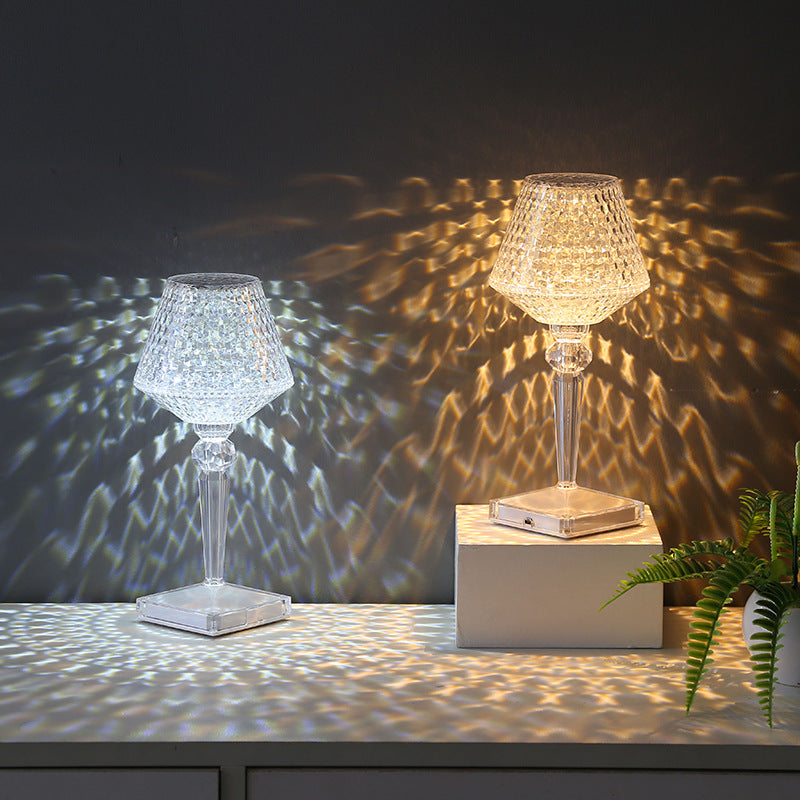 RadiantCrystal – Lampe de table LED en cristal avec trois niveaux de luminosité réglables