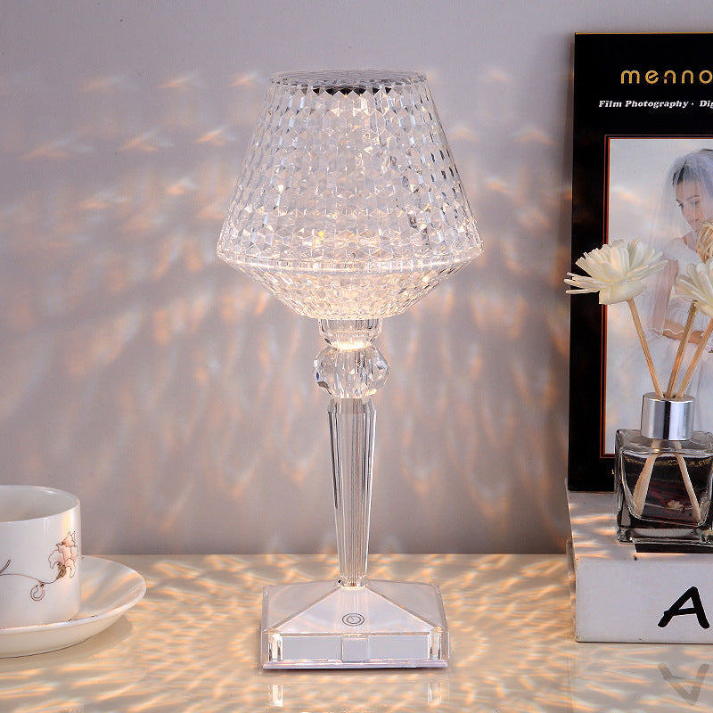 RadiantCrystal – Lampe de table LED en cristal avec trois niveaux de luminosité réglables