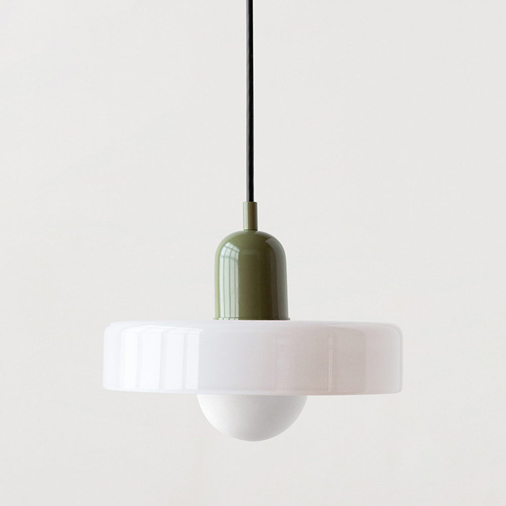 LuminoBau – Suspension Bauhaus en Verre Coloré, Design Moderne, Intérieur