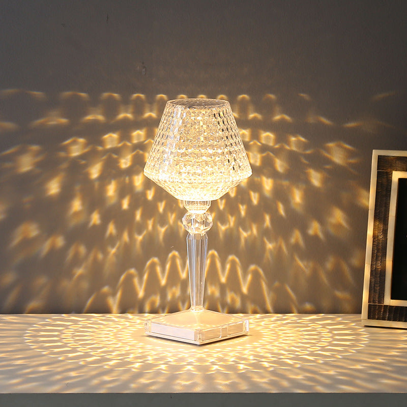 RadiantCrystal – Lampe de table LED en cristal avec trois niveaux de luminosité réglables