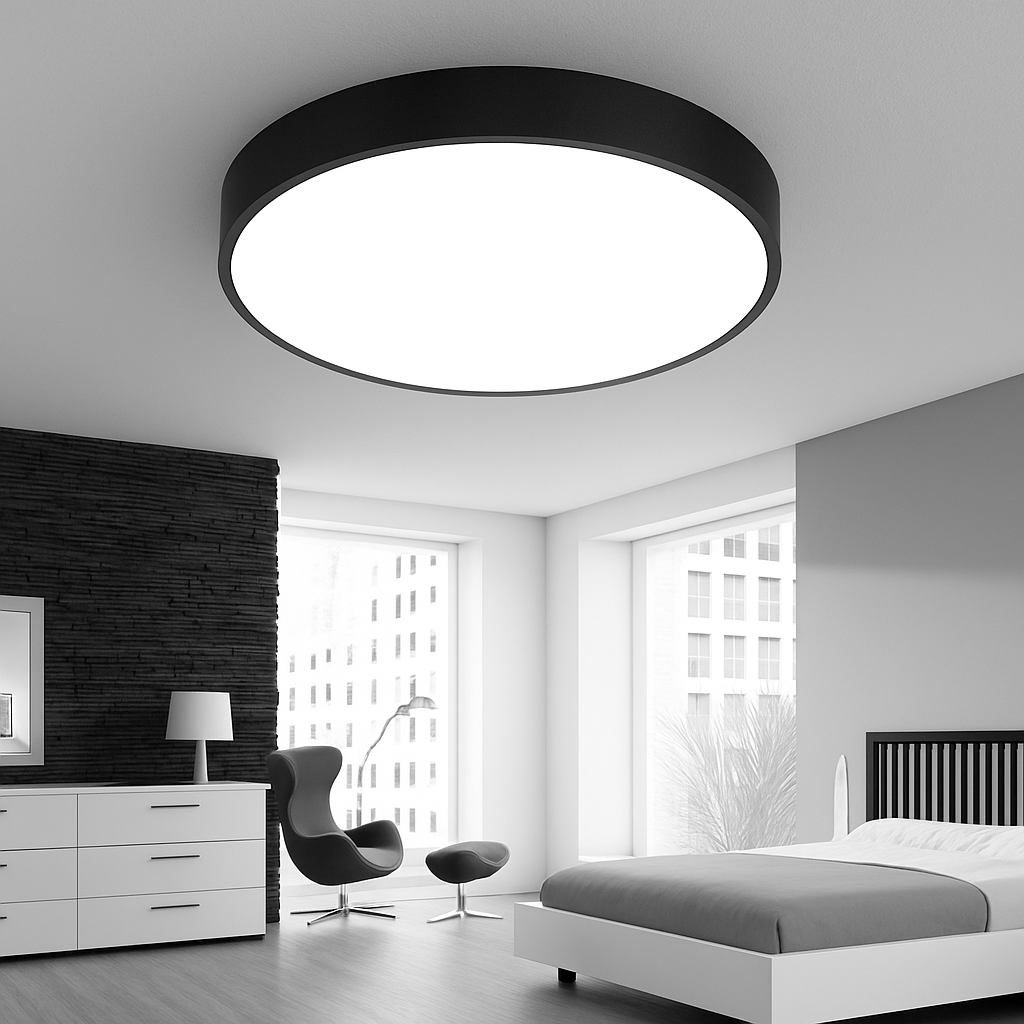 Plafonnier LED | Arrondi, Profil Plat, Verre Dépoli 2