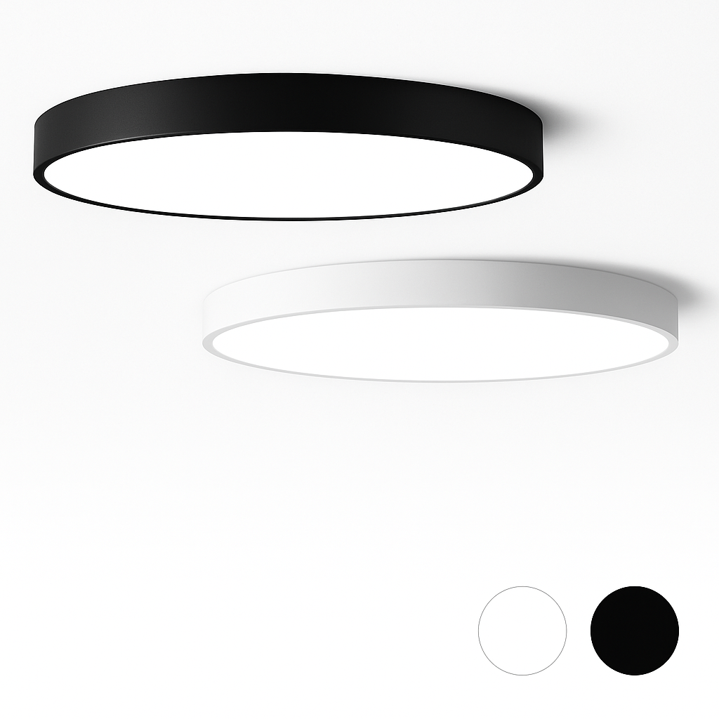 Plafonnier LED | Arrondi, Profil Plat, Verre Dépoli 3