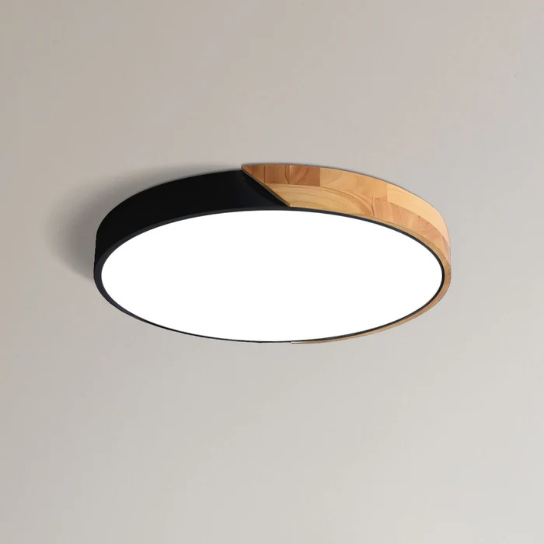 Plafonnier LED en Bois | Design Scandinave, Diffuseur Acrylique 0