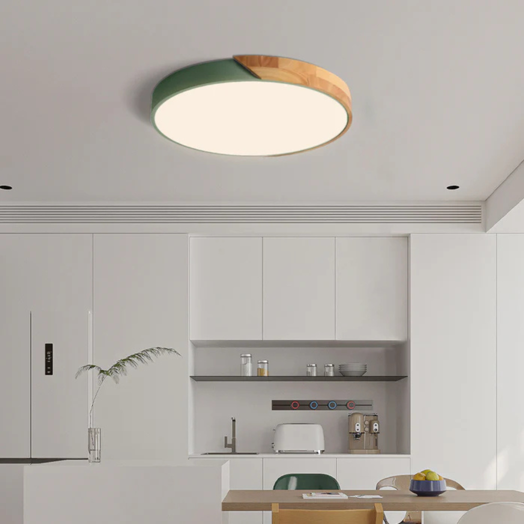 Plafonnier LED en Bois | Design Scandinave, Diffuseur Acrylique 4