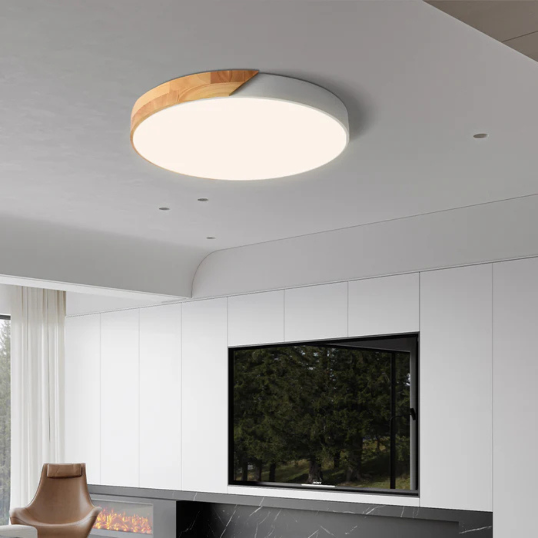 Plafonnier LED en Bois | Design Scandinave, Diffuseur Acrylique 7