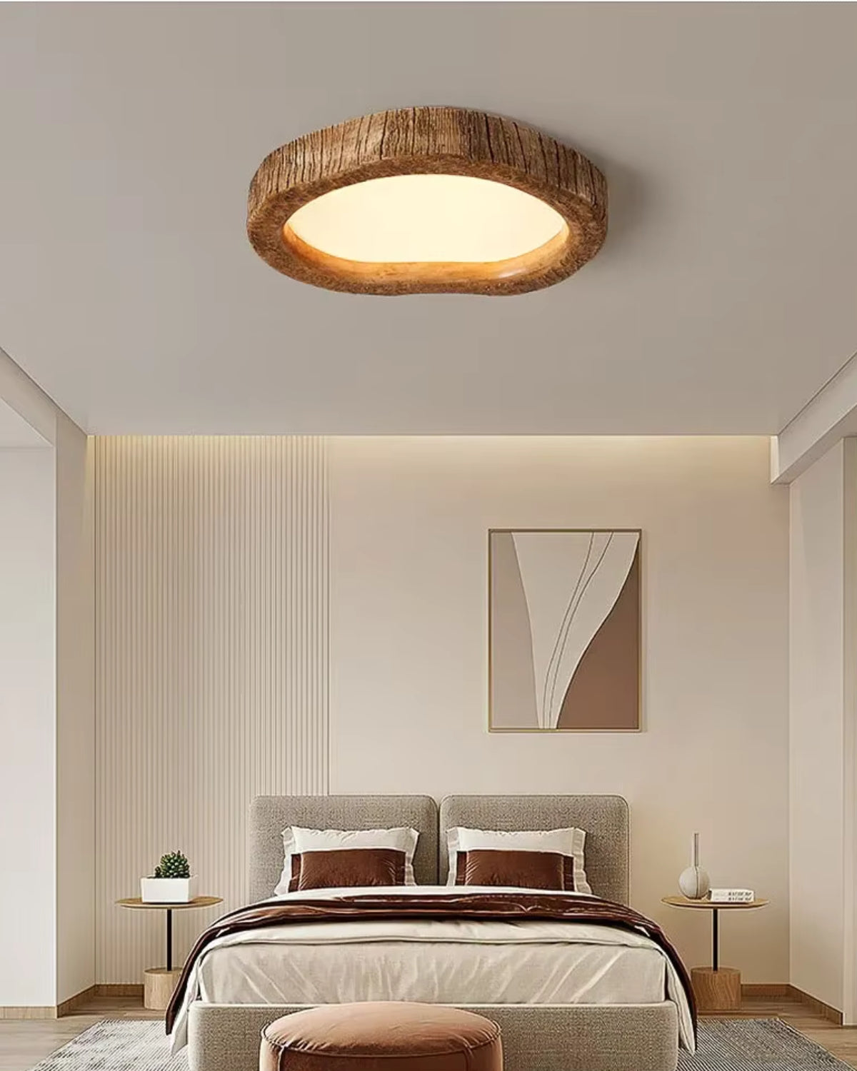 Plafonnier | Surface Aspect Bois, Forme Compacte 2