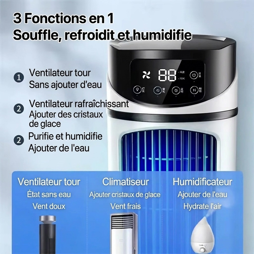 Rafraîchisseur d’air USB Donirt – Climatiseur portable silencieux pour chambre