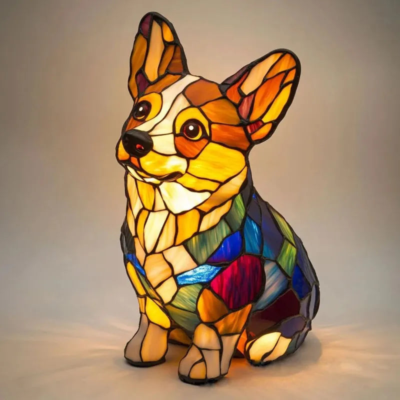 Lampe LED Corgi, style créatif, extérieur pour jardin et balcon