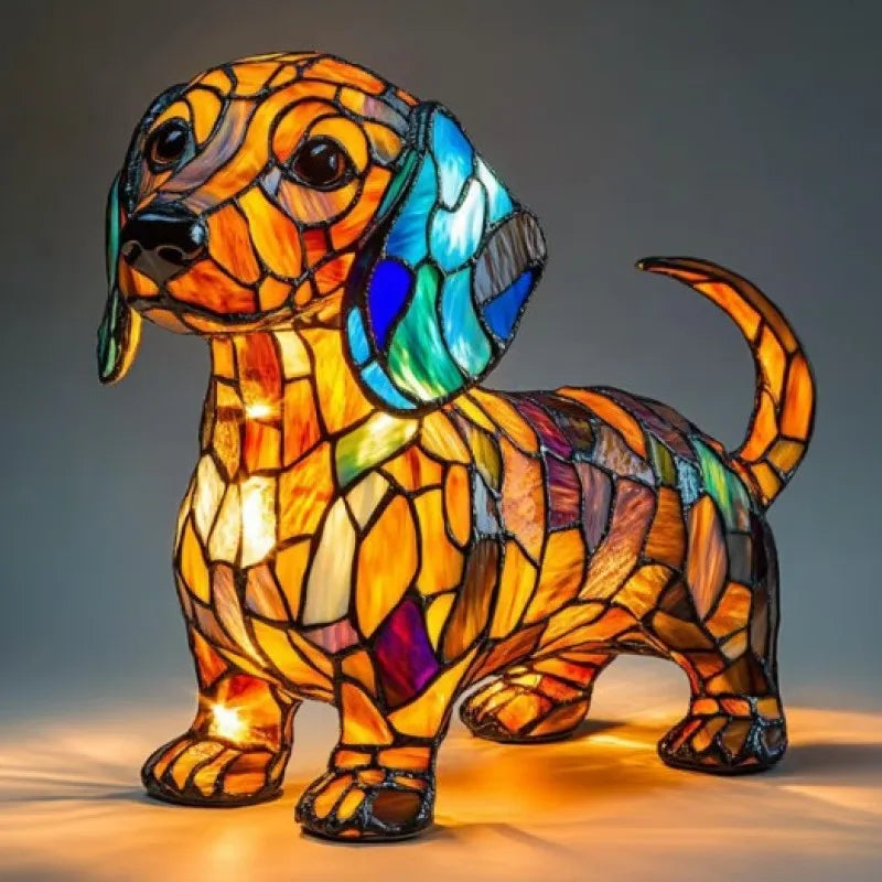 Lampe Chien artisanale style Teckel, motif chien, intérieur cosy