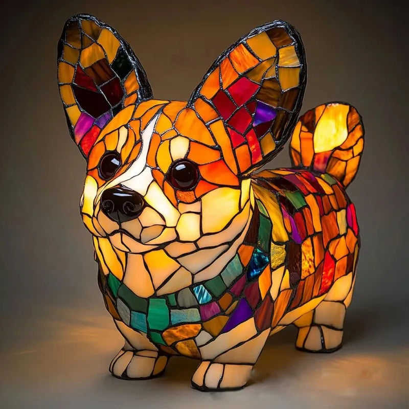Lampe LED Corgi, style créatif, extérieur pour jardin et balcon