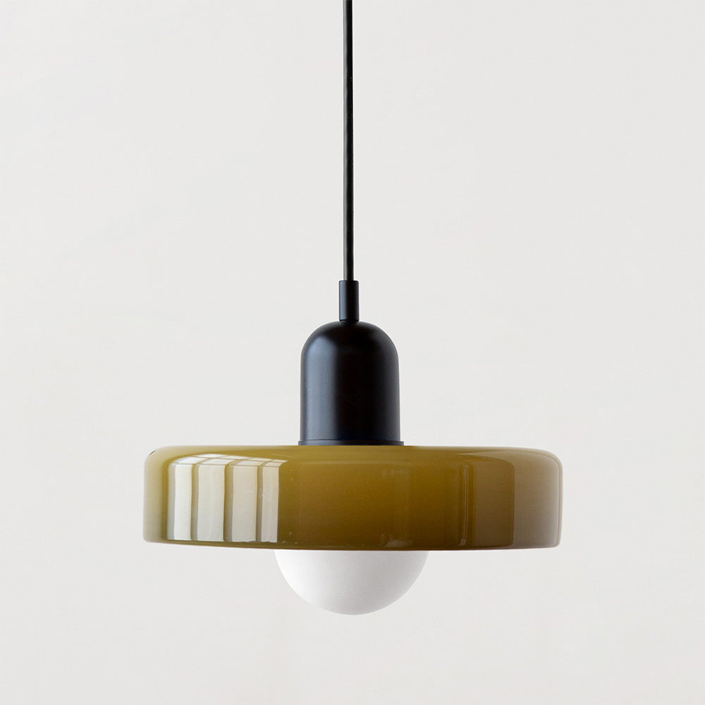 LuminoBau – Suspension Bauhaus en Verre Coloré, Design Moderne, Intérieur