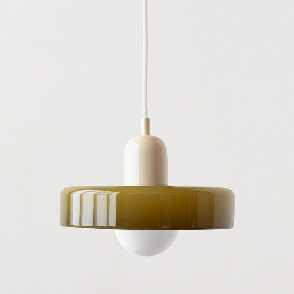 LuminoBau – Suspension Bauhaus en Verre Coloré, Design Moderne, Intérieur