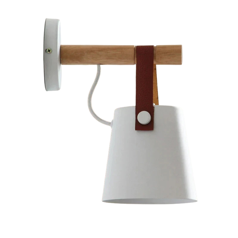 Applique Murale LED au Design Bois et Cuir SkandiShine