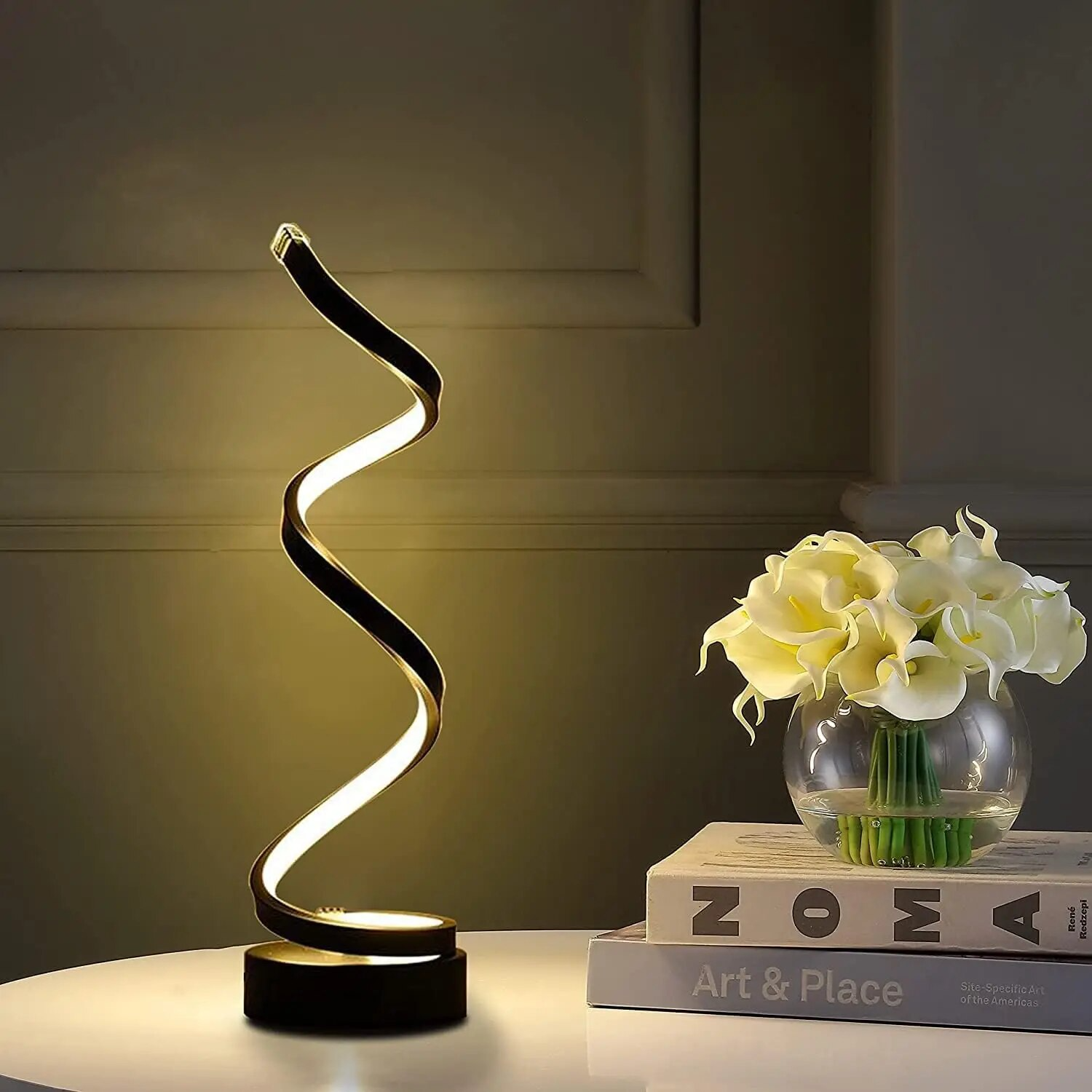 LunaGlow – Lampe de table LED chaude pour salon, blanc