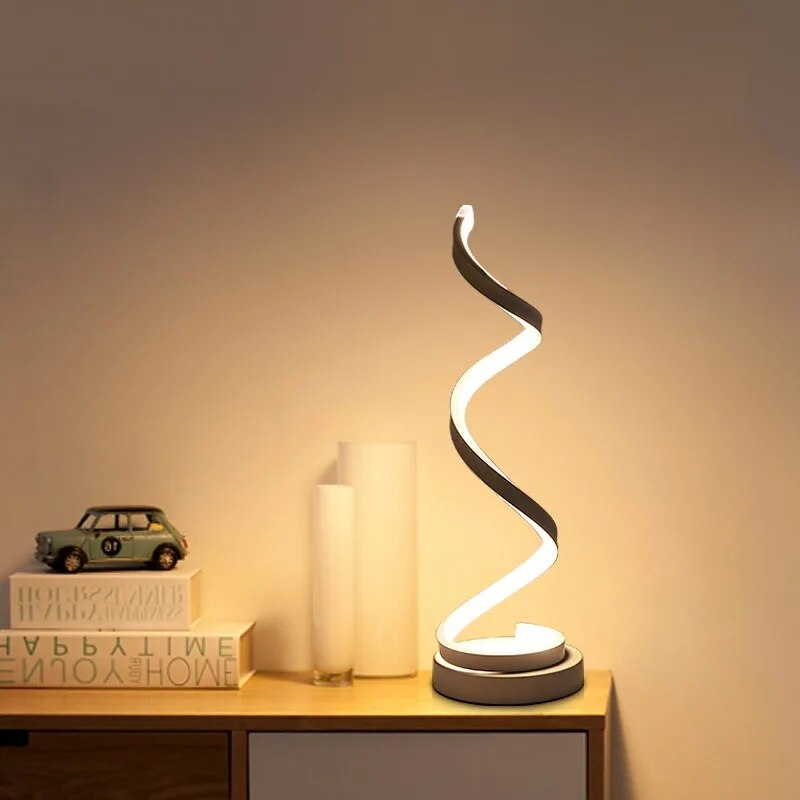 LunaGlow – Lampe de table LED chaude pour salon, blanc