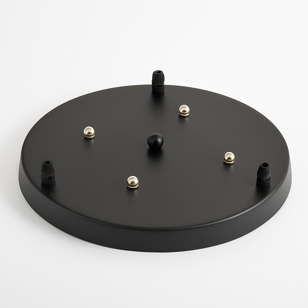 Support Socle Rond | Métal Noir ou Blanc, 5 Trous 4
