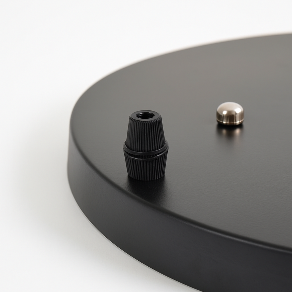 Support Socle Rond | Métal Noir ou Blanc, 5 Trous 7
