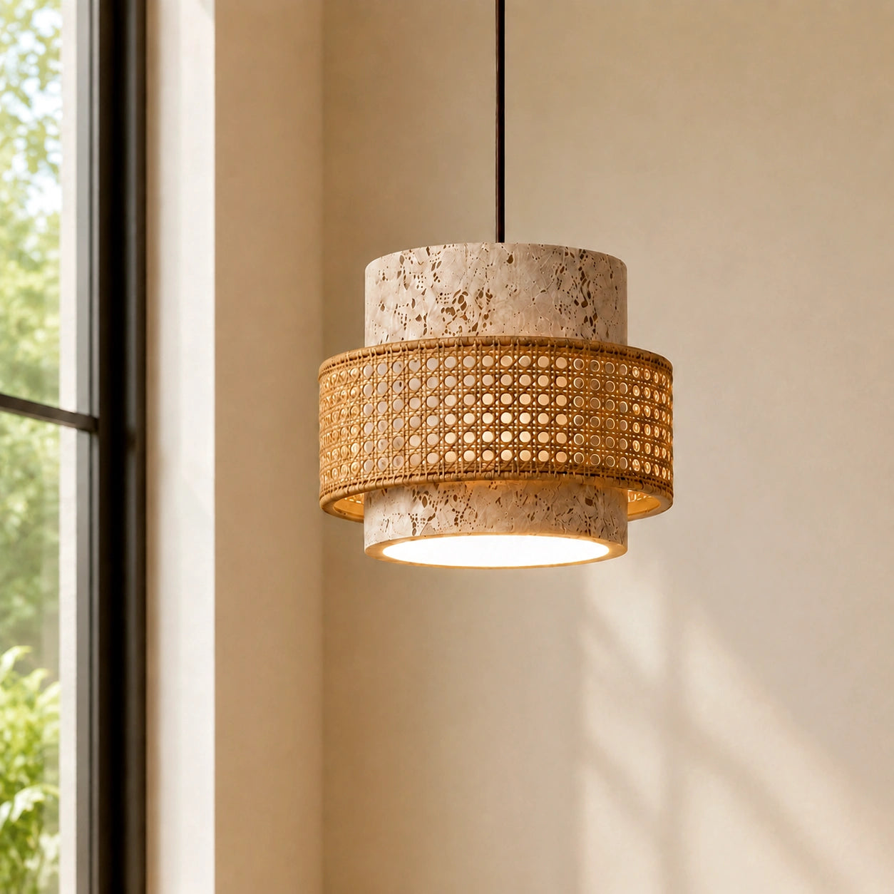 Suspension Cylindrique | Travertin Naturel, Design Épuré 18