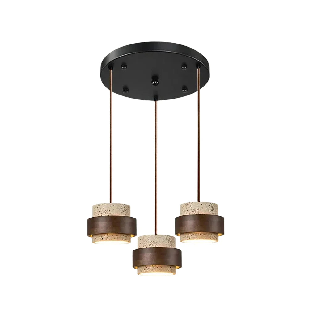 Suspension Cylindrique | Travertin Naturel, Design Épuré 21