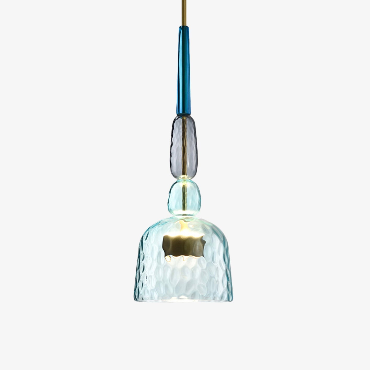 Suspension Lumineuse Design | Verre Coloré, Finition Métal Moderne 0