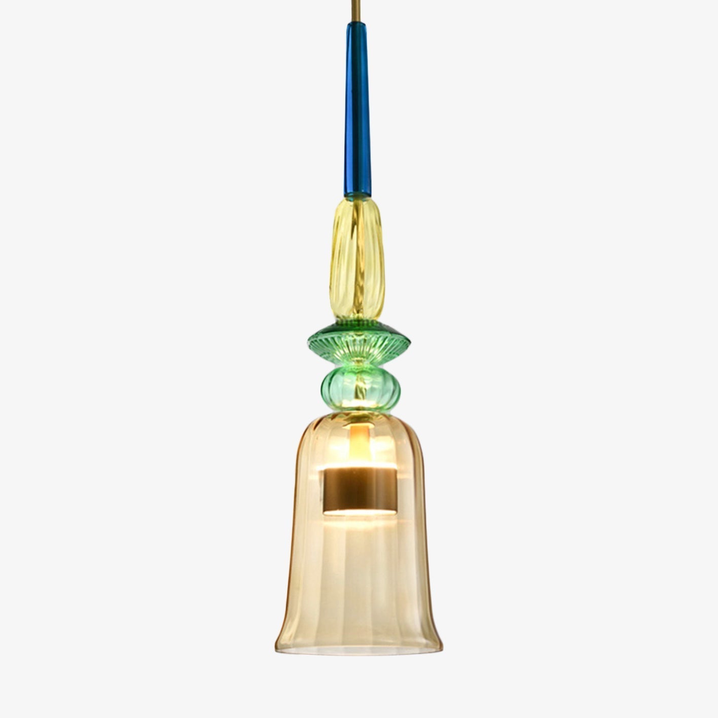 Suspension Lumineuse Design | Verre Coloré, Finition Métal Moderne 10