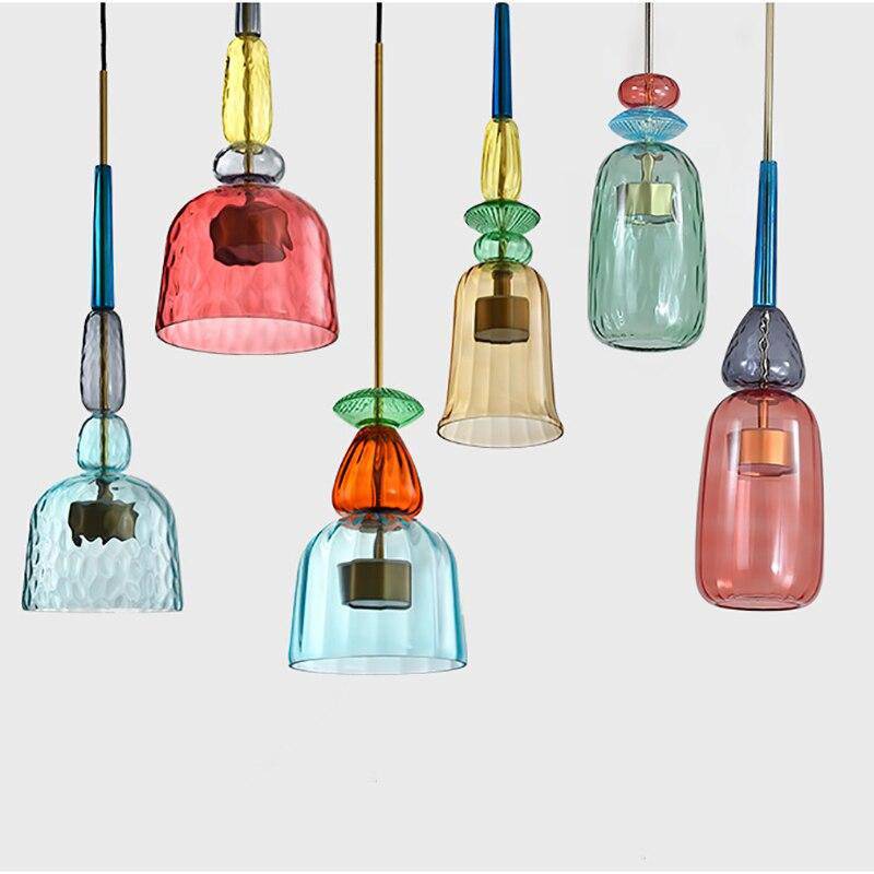 Suspension Lumineuse Design | Verre Coloré, Finition Métal Moderne 2