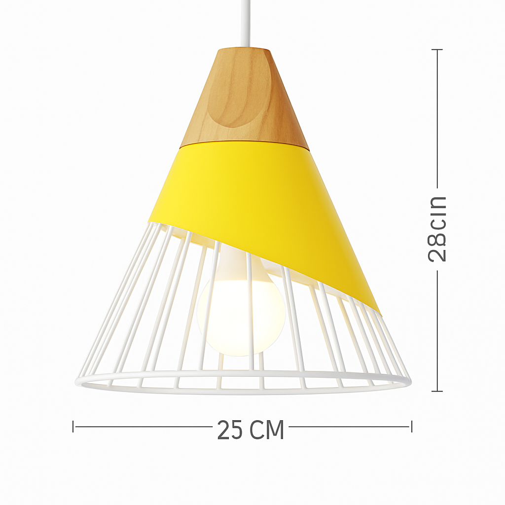 Suspension | Métal Coloré, Bois Clair, Formes Variées 19