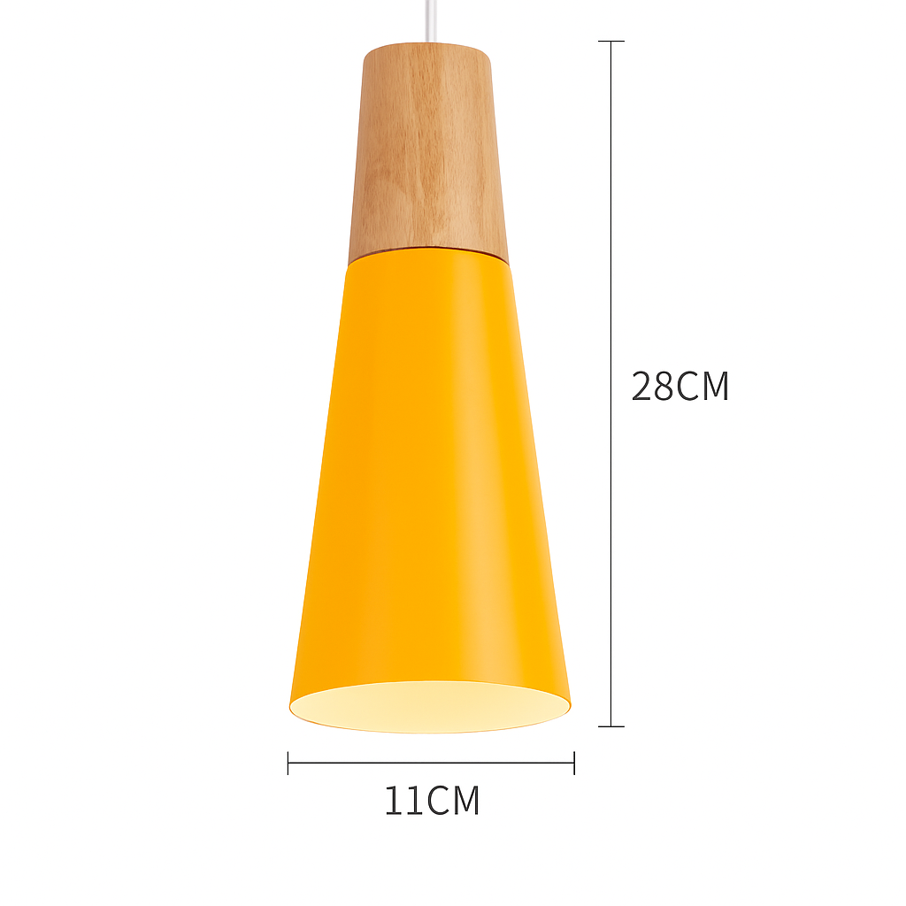 Suspension | Métal Coloré, Bois Clair, Formes Variées 22