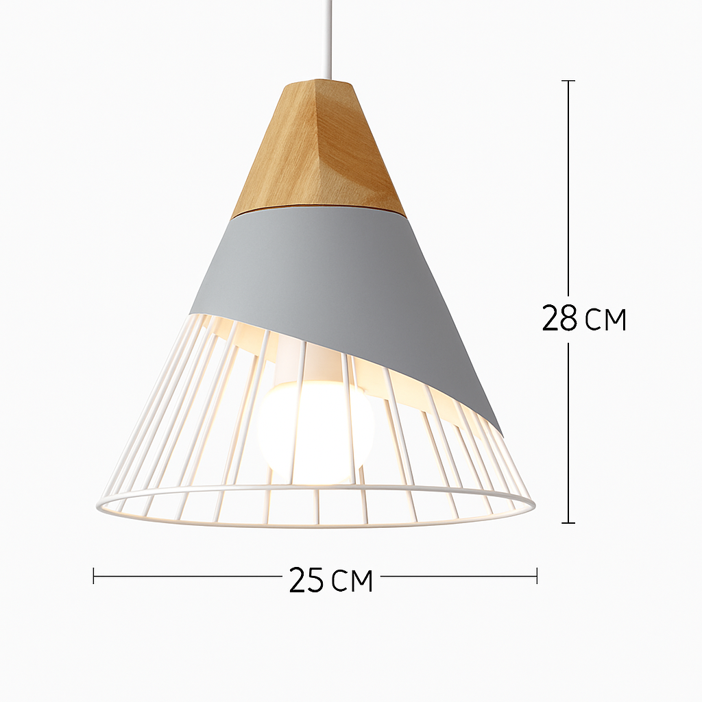 Suspension | Métal Coloré, Bois Clair, Formes Variées 23