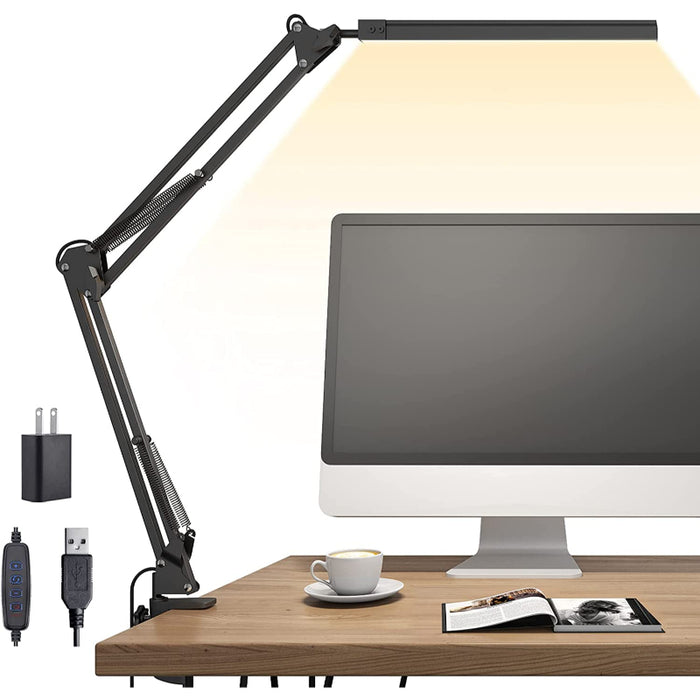 DeskGlow – Lampe de bureau LED dimmable avec bras et couleur réglable