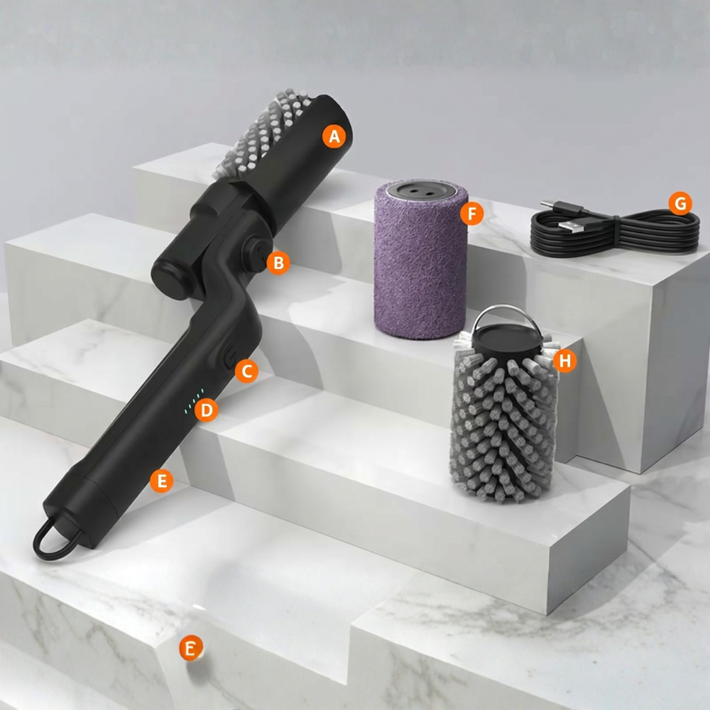 Brosse de nettoyage pour barbecue électrique | Sans fil avec rouleau rotatif