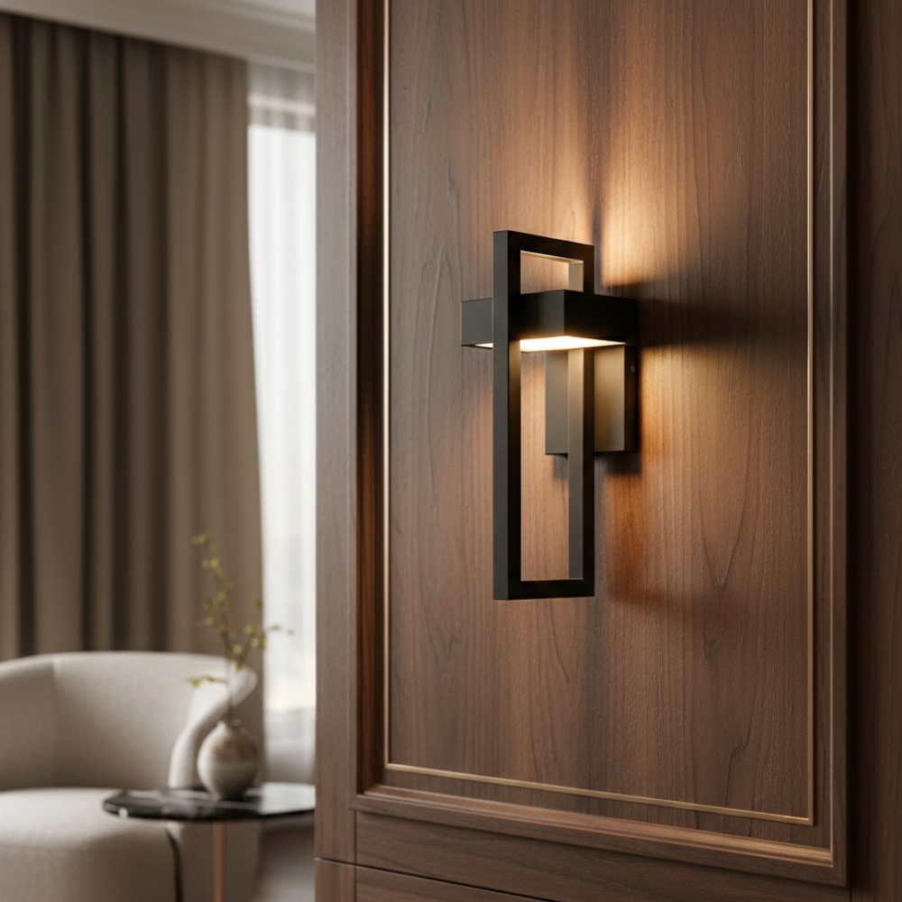 Applique murale LED extérieur acier inoxydable étanche IP65 éclairage façade terrasse design moderne géométrique