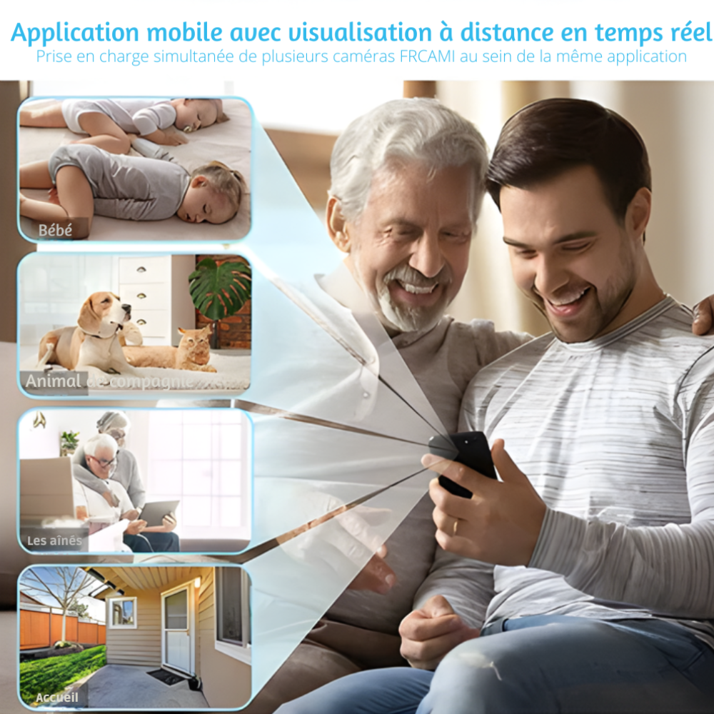 Mini Caméra WiFi 1080P HD | Caméra sans fil magnétique pour intérieur avec vision nocturne et détection de mouvement