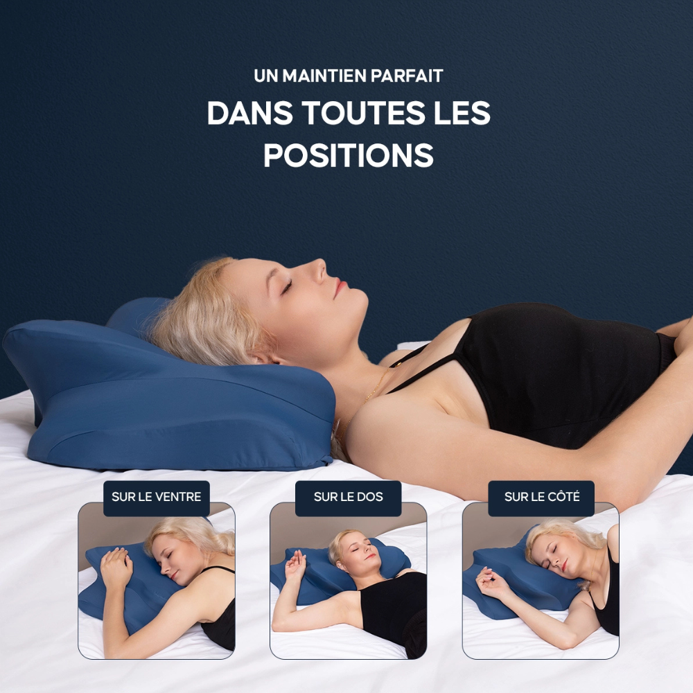 Oreiller en mousse à mémoire de forme pour soutien du cou | Oreiller contour pour dormeurs sur le côté et sur le dos