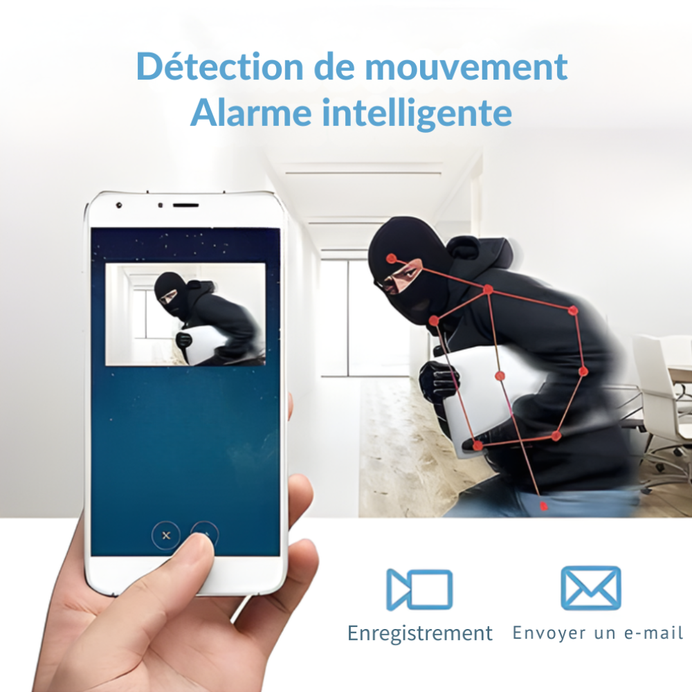 Mini Caméra WiFi 1080P HD | Caméra sans fil magnétique pour intérieur avec vision nocturne et détection de mouvement