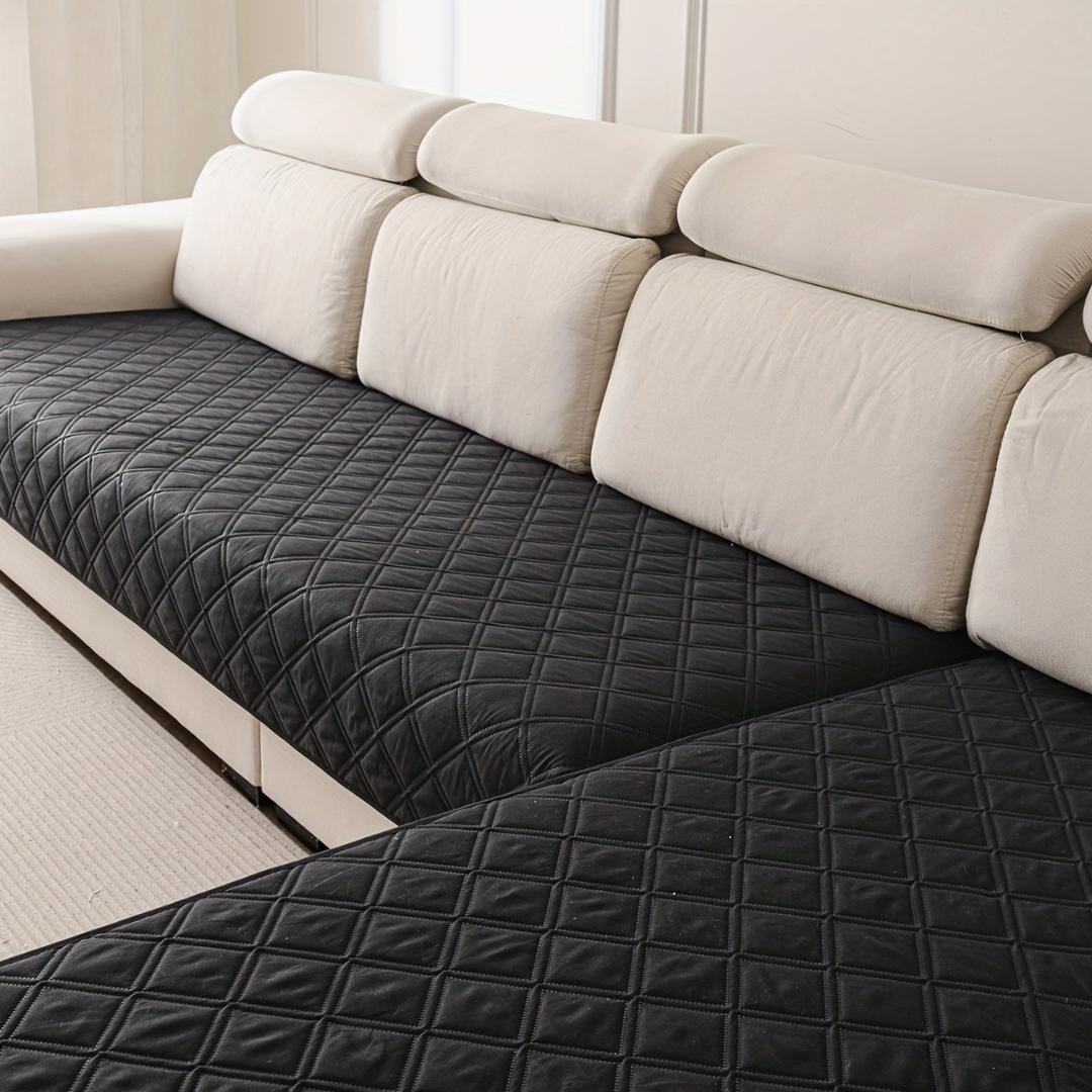 Housse de Canapé Polyester Beige – Antidérapante, Lavable, 2 Pièces