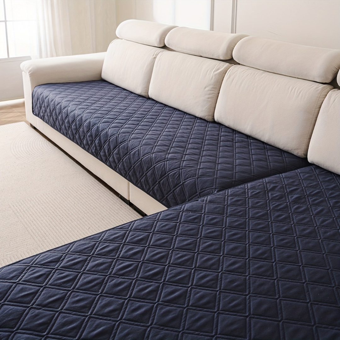 Housse de Canapé Polyester Beige – Antidérapante, Lavable, 2 Pièces