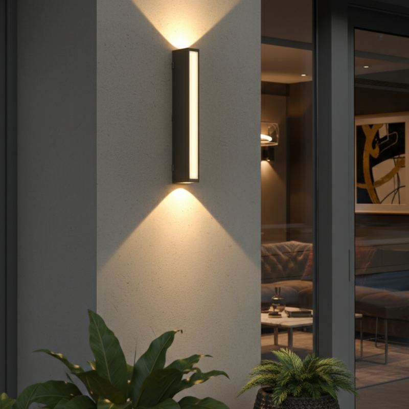 Applique murale LED extérieur aluminium étanche IP65 éclairage up down façade terrasse design épuré
