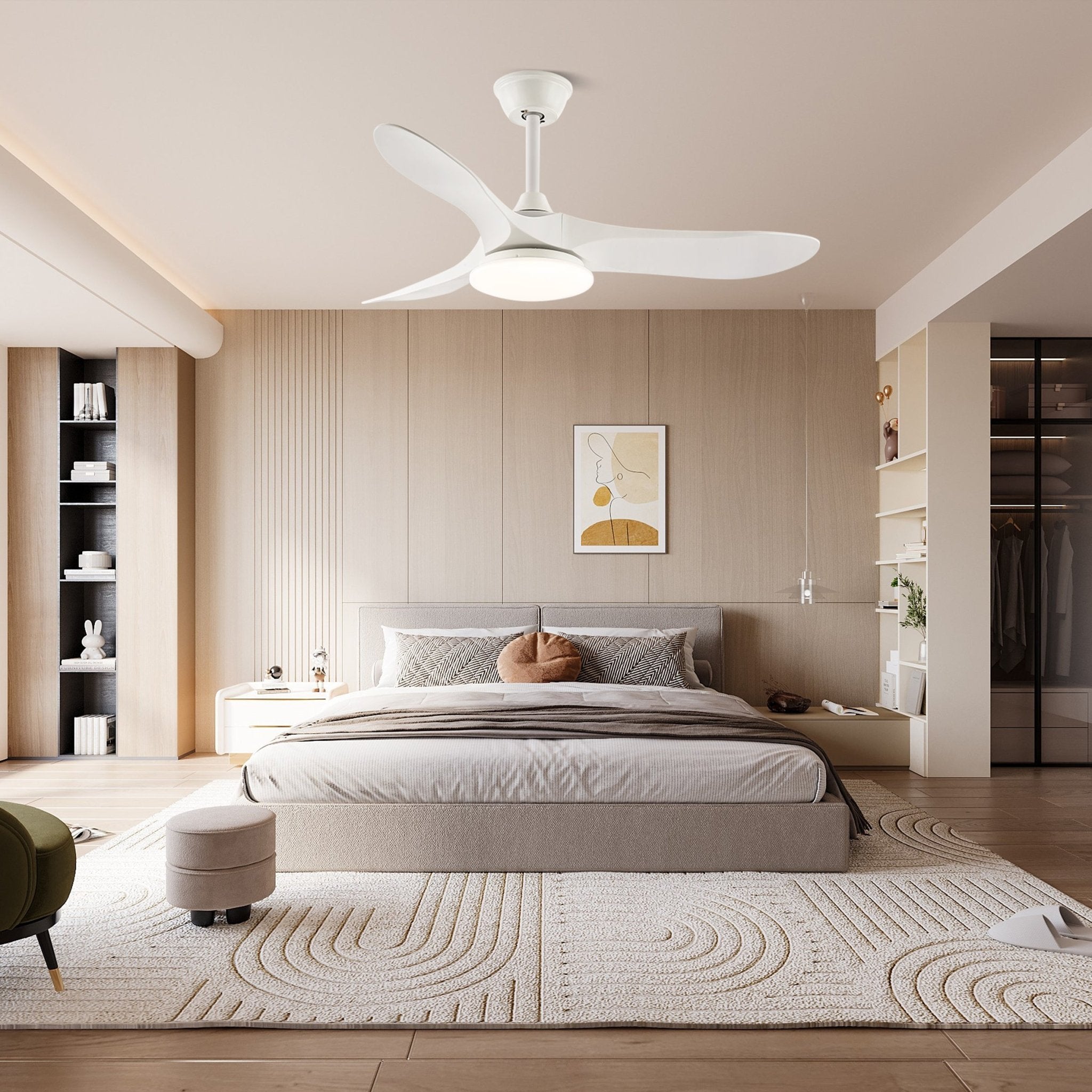 Ventilateur de plafond | Design minimaliste, lumière LED intégrée, télécommande 2