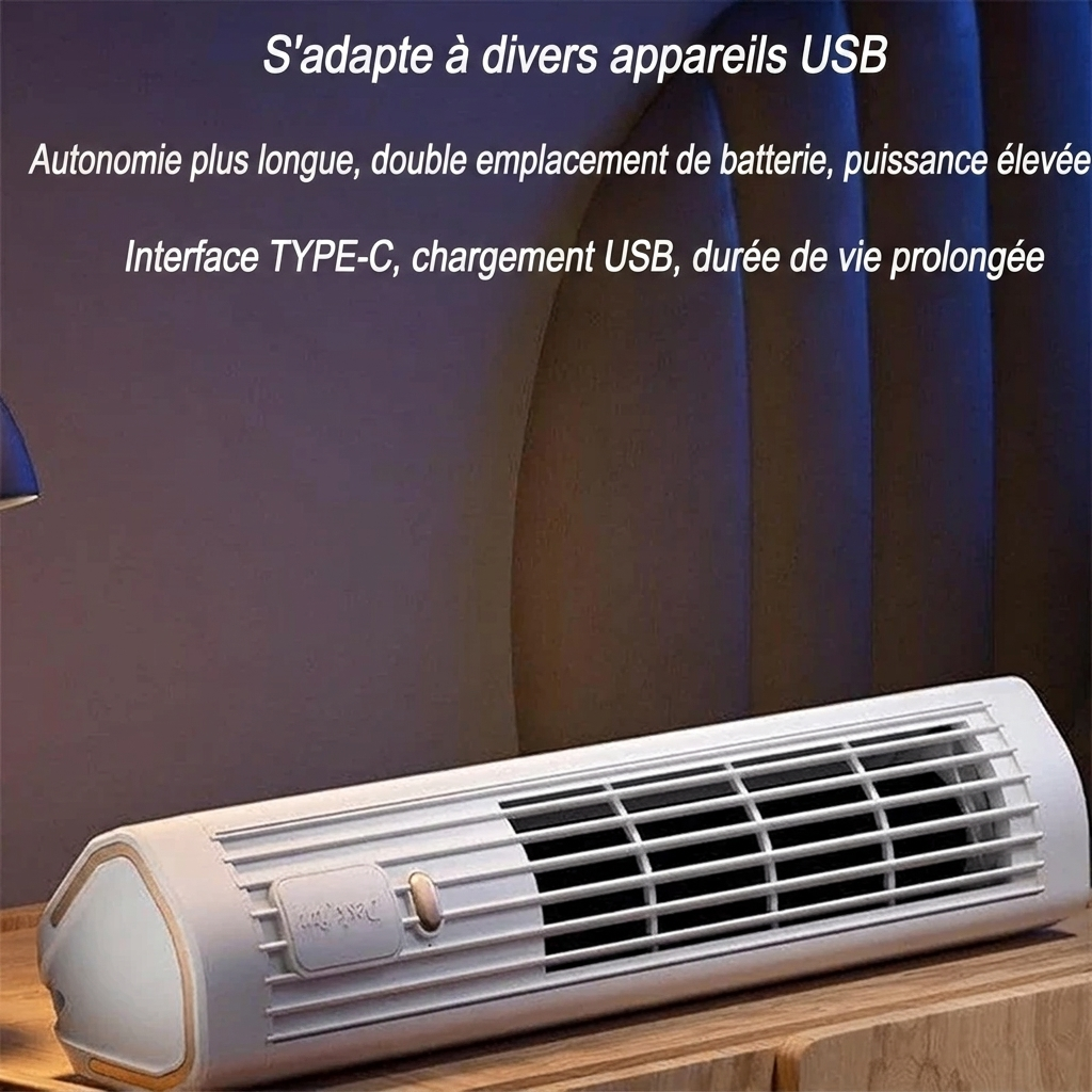Ventilateur colonne USB rechargeable – Mini climatiseur portable silencieux
