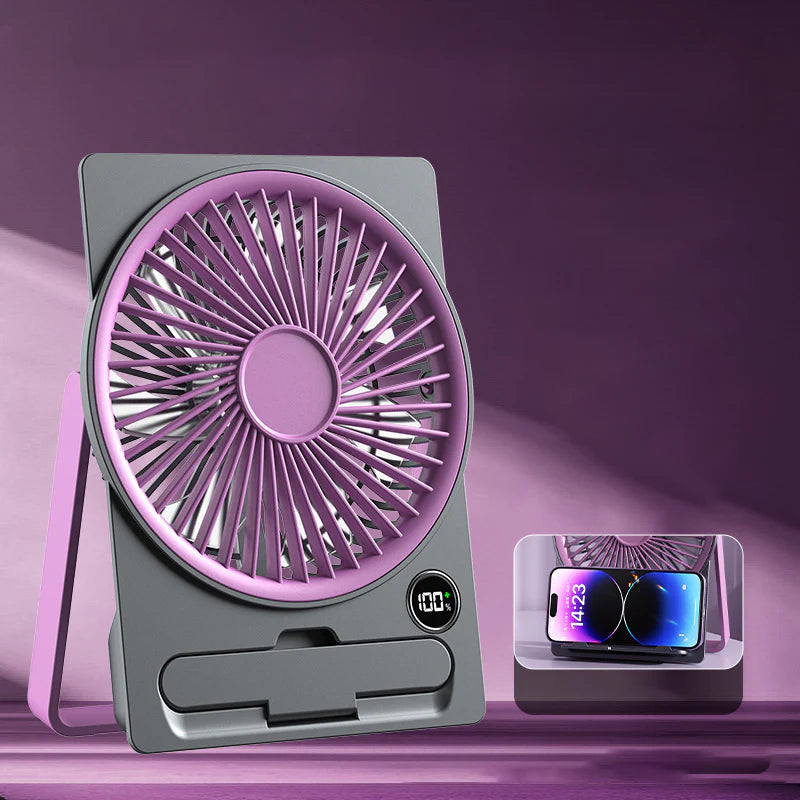 Ventilateur de table USB rechargeable 2000 mAh – Mini ventilateur silencieux pliable – Bureau et chambre