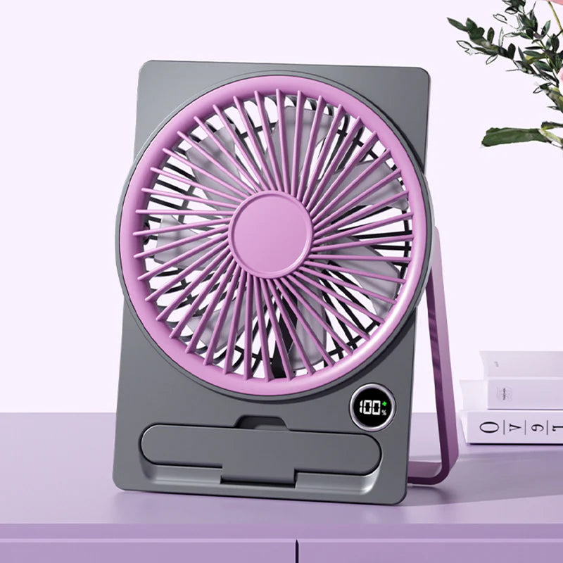 Ventilateur de table USB rechargeable 2000 mAh – Mini ventilateur silencieux pliable – Bureau et chambre