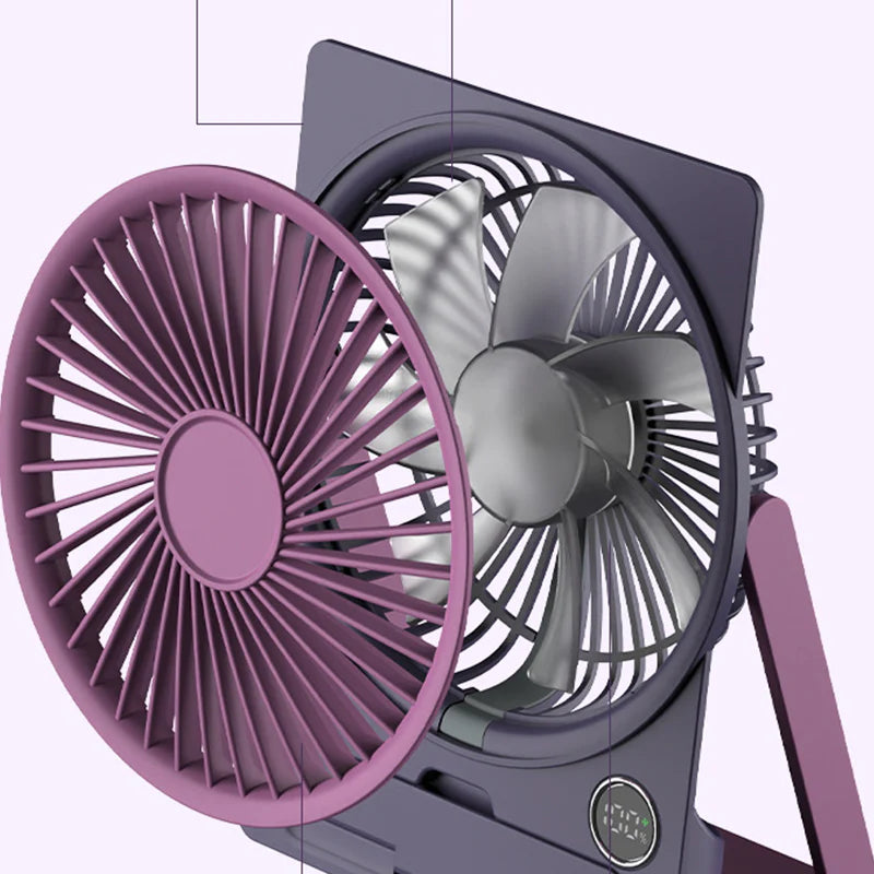 Ventilateur de table USB rechargeable 2000 mAh – Mini ventilateur silencieux pliable – Bureau et chambre