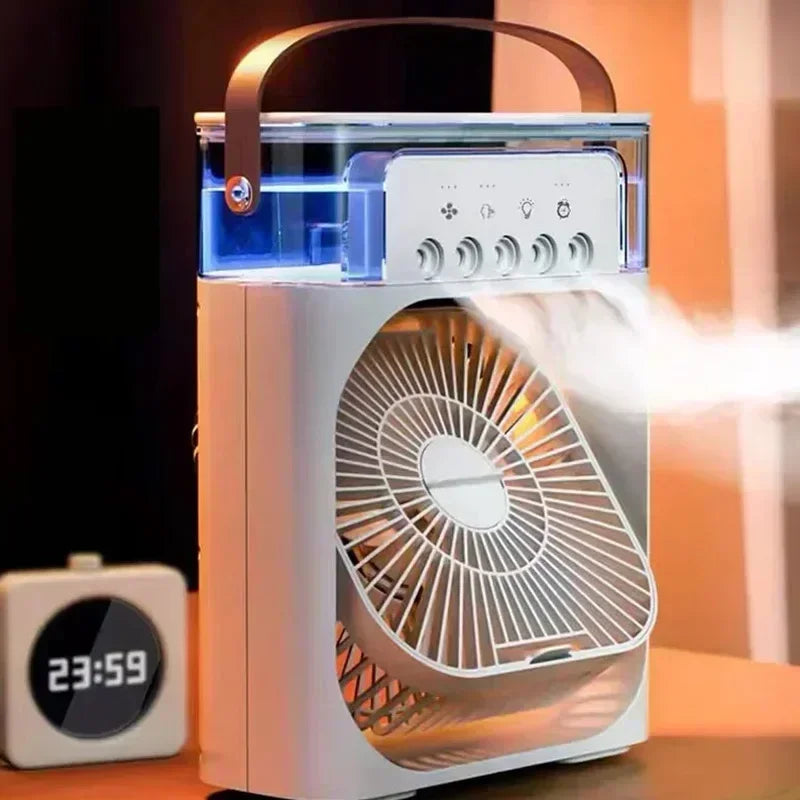 Ventilateur portable brumisateur 3 vitesses – Rafraîchisseur d’air humidificateur USB