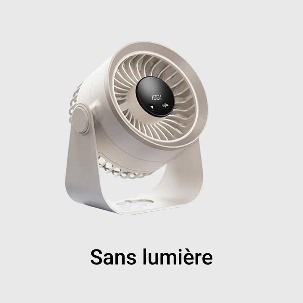 Ventilateur silencieux USB-C rechargeable – Mini brasseur d’air mural 360° – Chambre