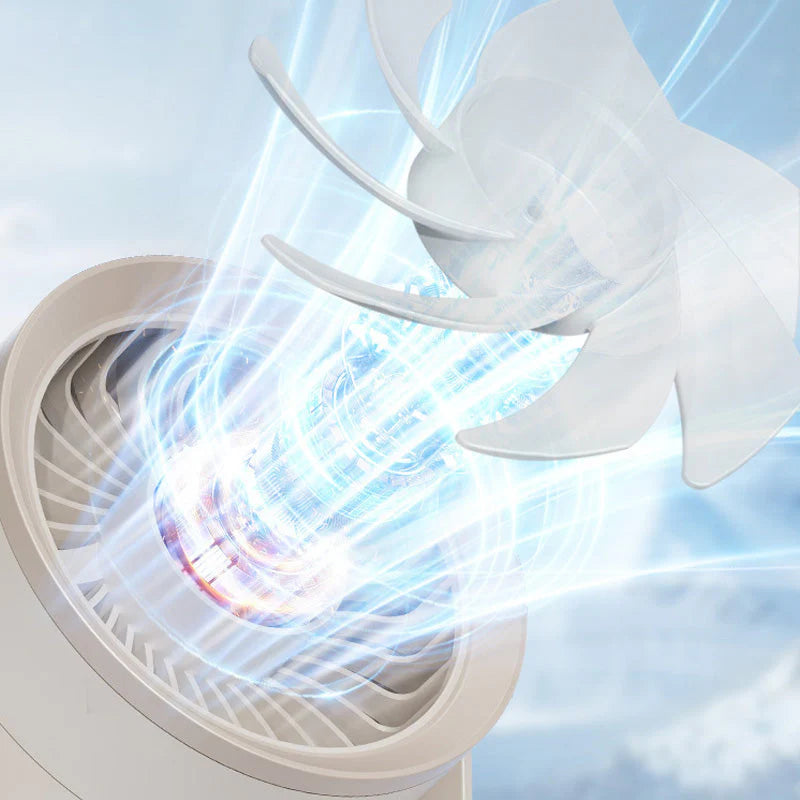 Ventilateur silencieux USB-C rechargeable – Mini brasseur d’air mural 360° – Chambre