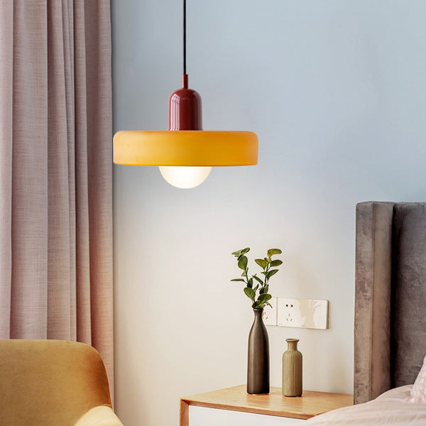 LuminoBau – Suspension Bauhaus en Verre Coloré, Design Moderne, Intérieur