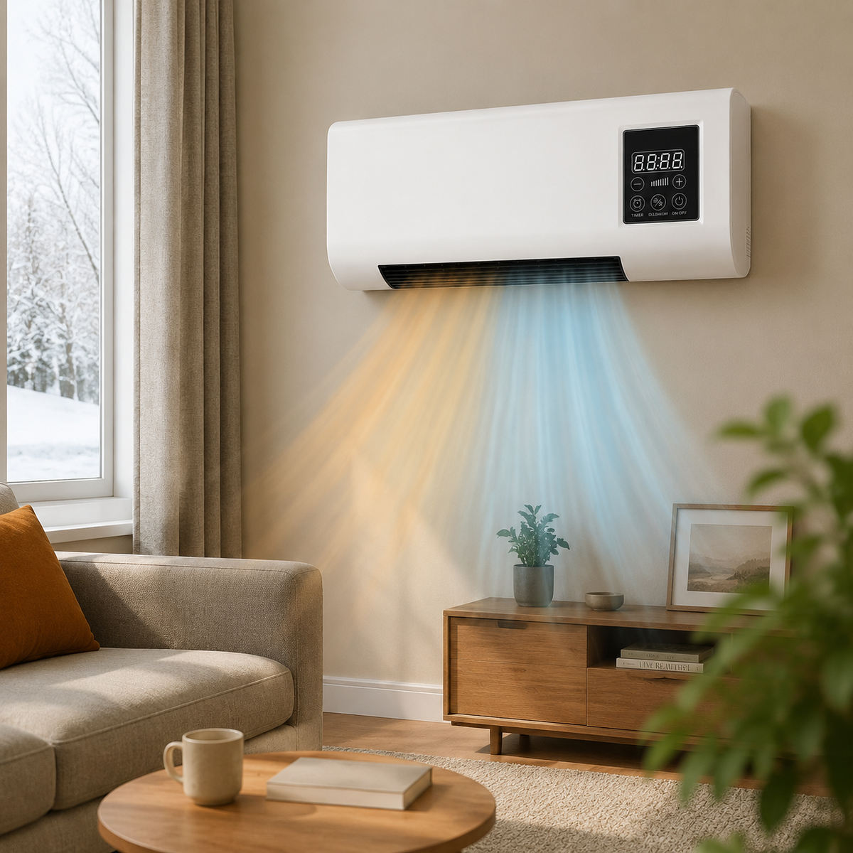 Climatiseur Mural Écran LCD, Télécommande Incluse