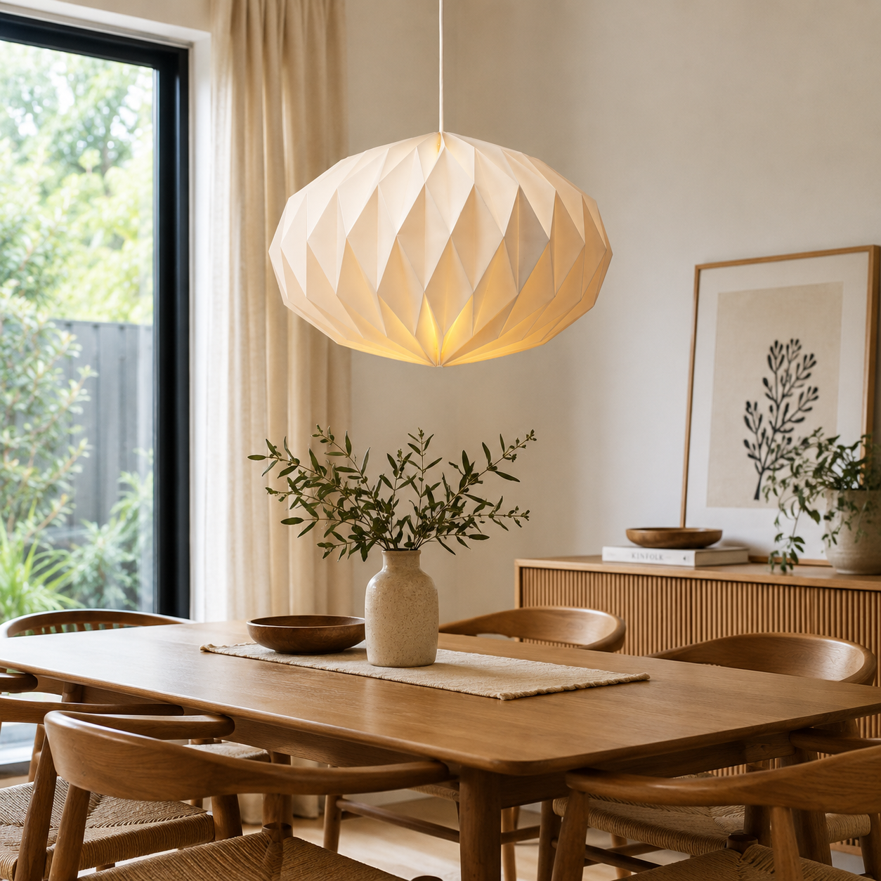 Suspension Acrylique Blanc 50 cm – Diffusion 360°, Forme Oblongue, Éclairage Uniforme