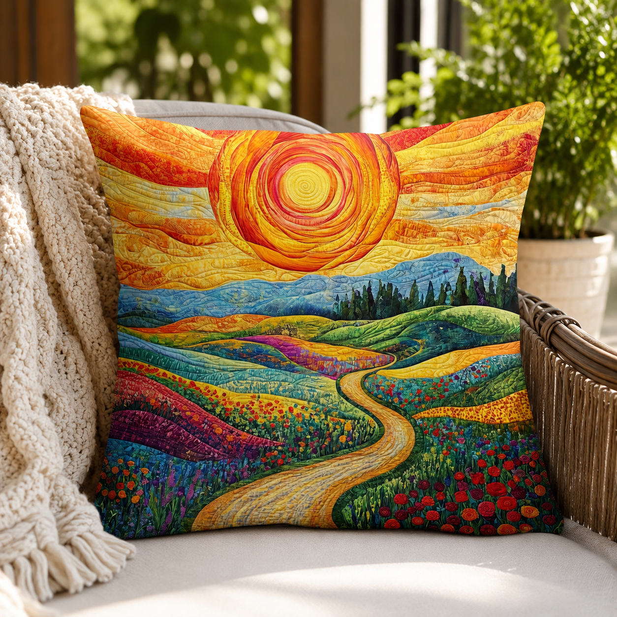 Taie d'Oreiller Florale Matelassée Coton-Polyester Blanche 56 × 56 cm – Fermeture Enveloppe, Lavable, Motif Matelassé